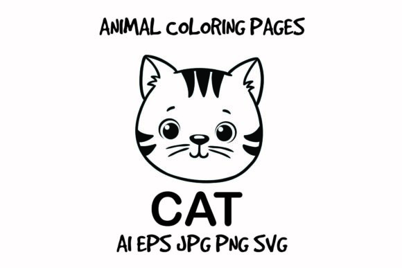Animal Coloring Page - Cat Review for Embroidery Projects