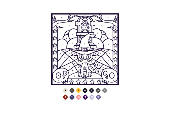Black Cat with Wizard Hat Coloring Page Review