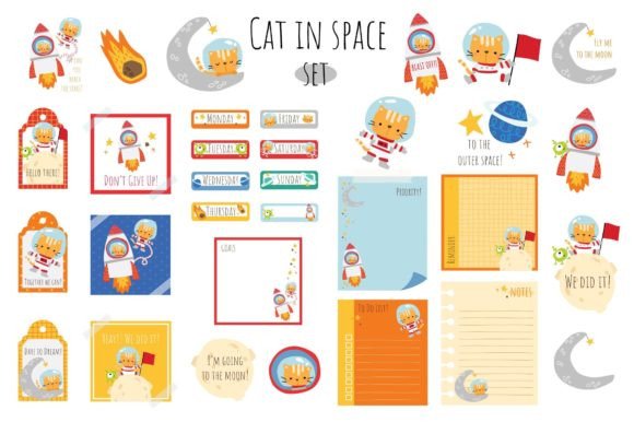 Cat in Space Planner Clipart Review