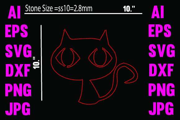 CAT RHINSTONE DESIGN Review for Embroidery Projects