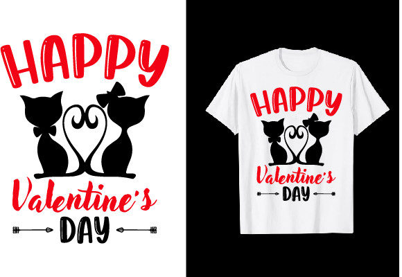 Cat Valentine Day T-shirt Design Review
