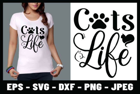 Cats Life SVG Lettering T-shirt Design Review