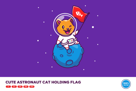 Cute Astronaut Cat Holding Flag Embroidery Review
