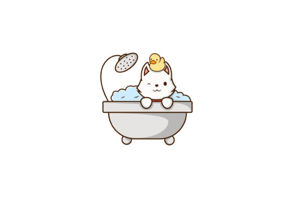 Cute Cat Bathing in Shower Embroidery Review