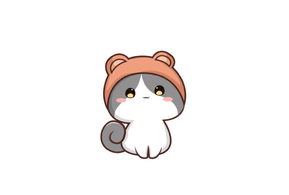 Cute Cat Illustration Wearing a Hat Review