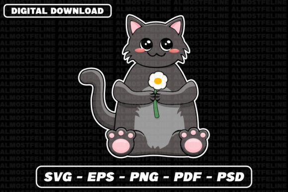 Cute Kawaii Cat with Flower Embroidery Review