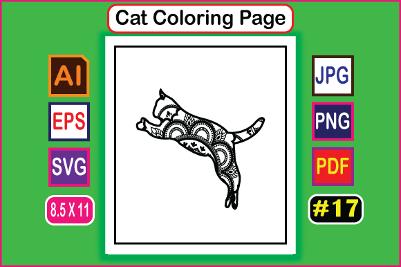 Mandala Cat Coloring Page for Kdp 17 Review